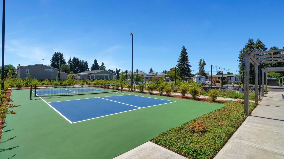 Neighborhood setting at Sundial 55+ community near downtown Salem