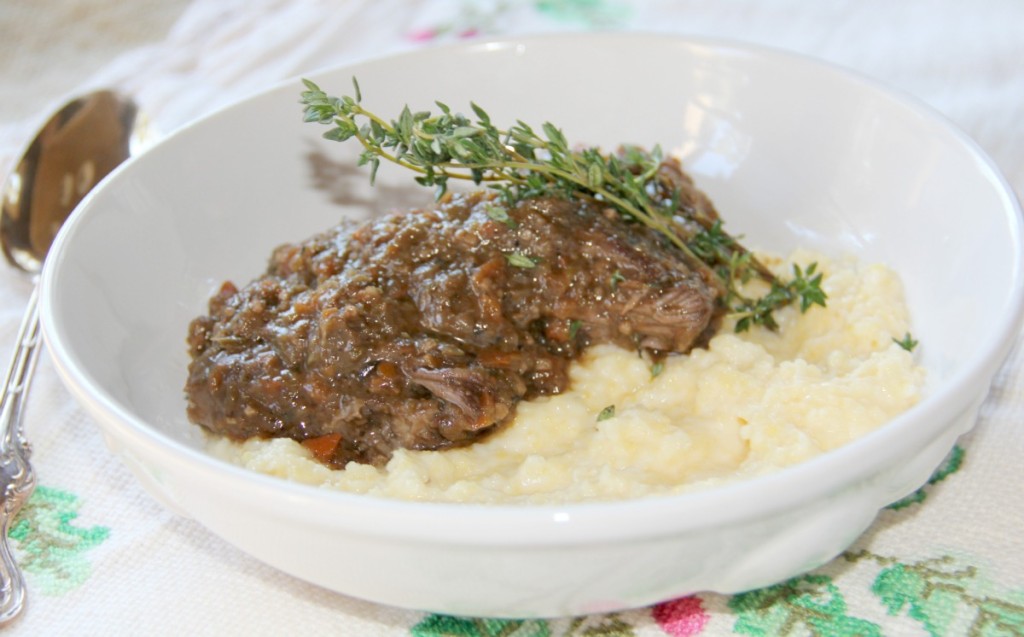 Braised Beef Short Ribs--slow cooked in red wine and beef broth until they are fall off the bone tender!