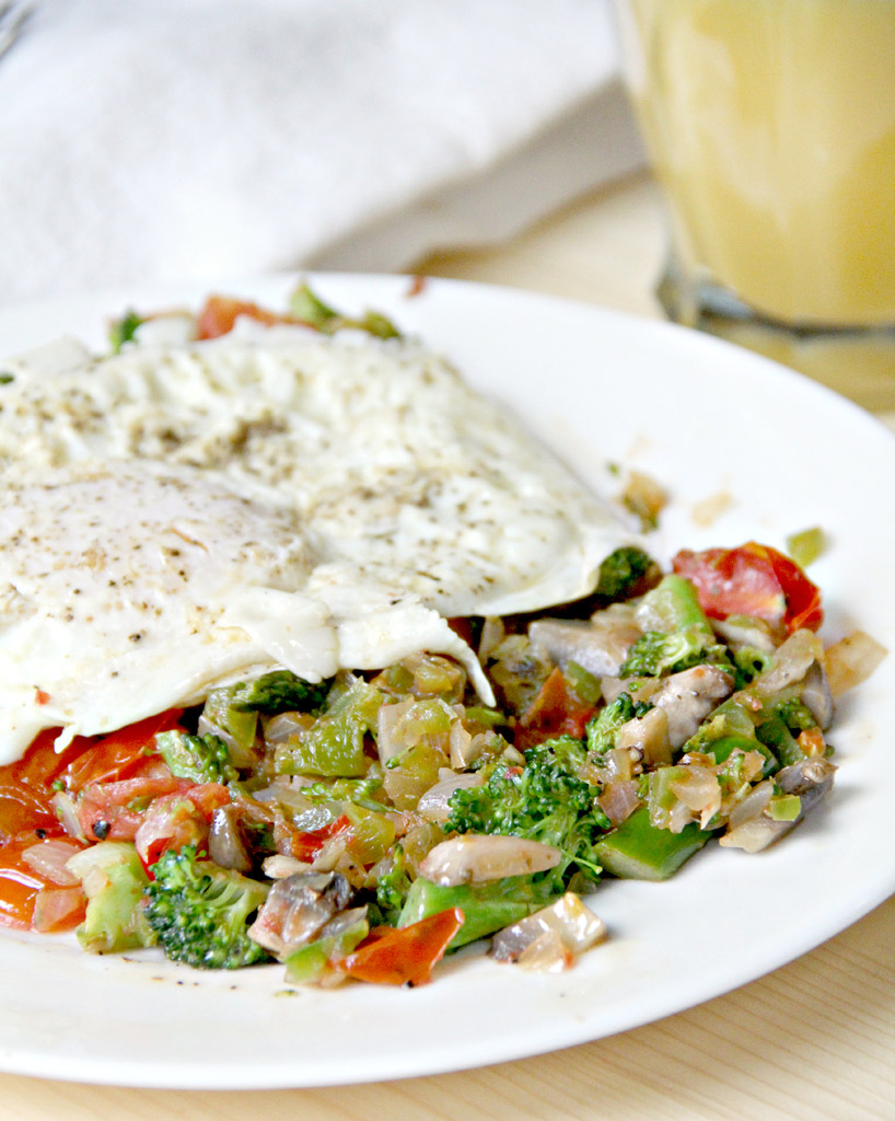 Vegetable Hash with Eggs