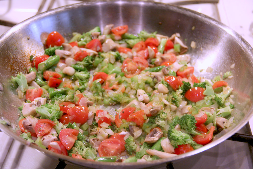 Vegetables in skillet