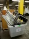 Lot # 3822 - Bin w/Wheels, Folding Tray Stands &