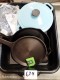 LOT # 624 TSA IRON SKILLETS/ HOUSEHOLD ITEMS