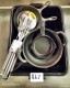 LOT # 867 TSA IRON SKILLETS/ HOUSEHOLD ITEMS & BBQ TOOL SET