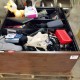 LOT # 953 TSA BOOKCASE OF VARIOUS ITEMS