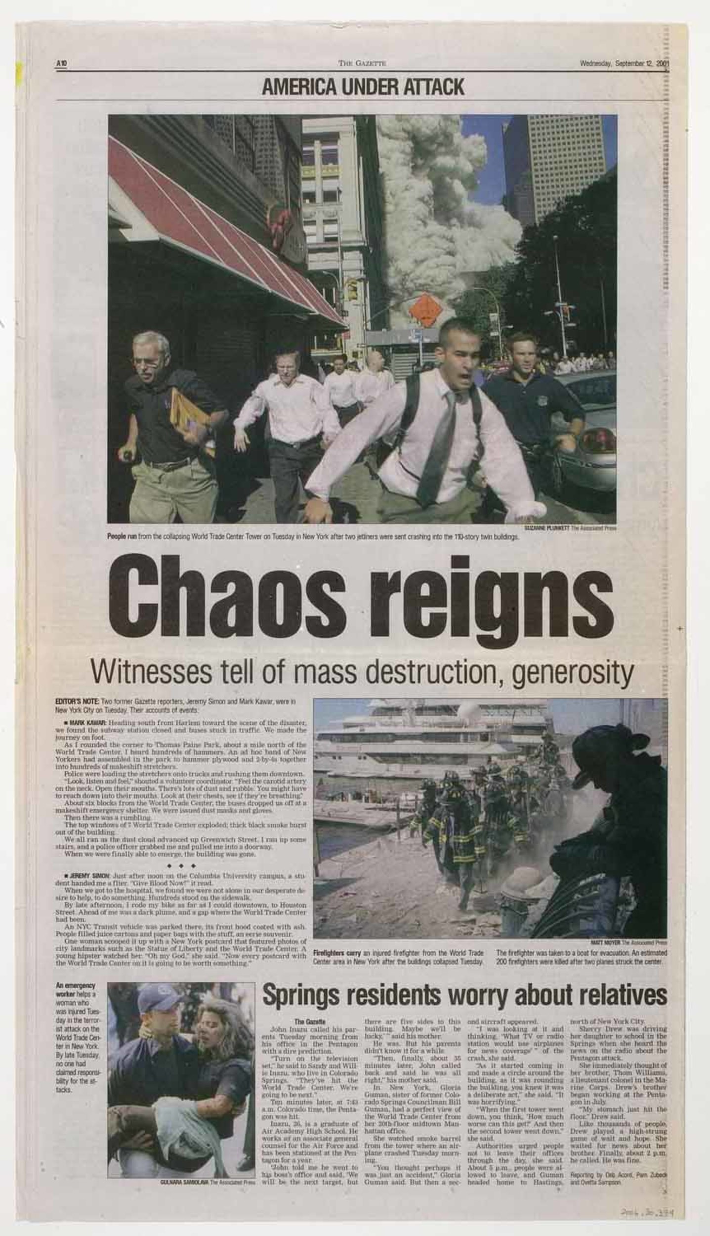 Newspaper: Today Our Nation Saw Evil 1 ICP