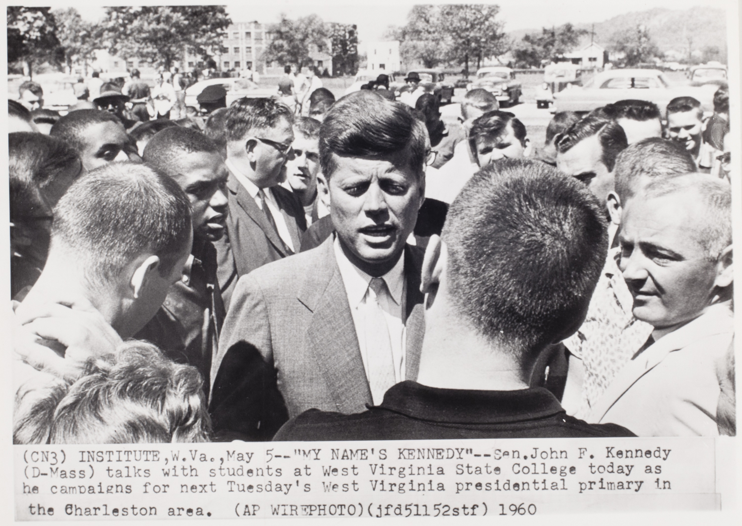 [John F. Kennedy campaigning for West Virginia presidential primary