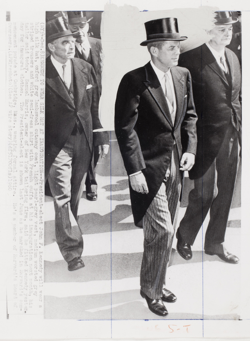 [John F. Kennedy in Harvard University's commencement parade, Cambridge, Massachusetts]