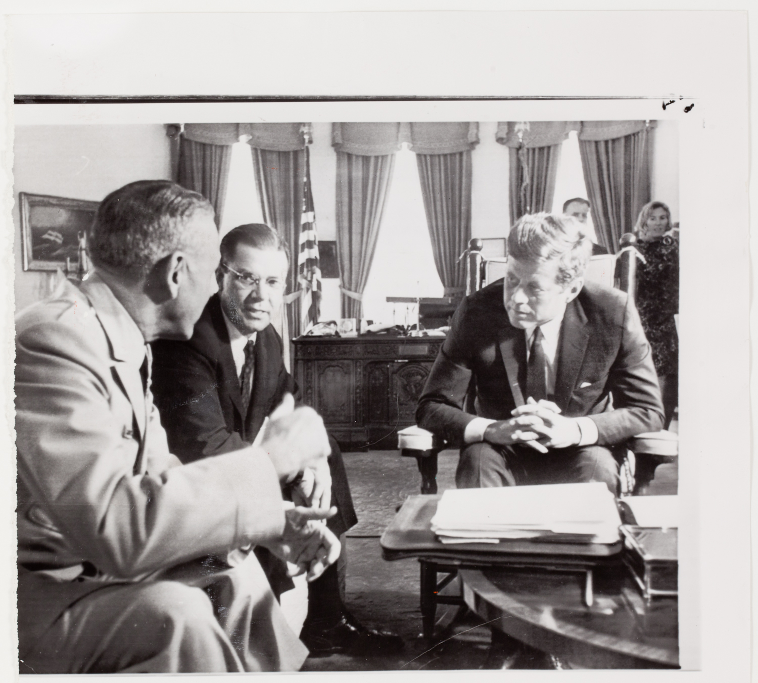 [President John F. Kennedy meeting with General Maxwell Taylor and
