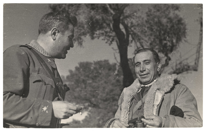 [General Kleber talking to an older man, Spain]