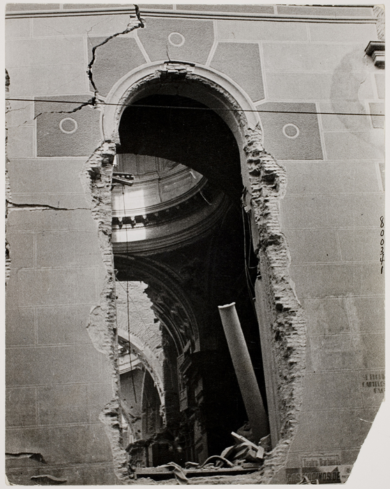 [Arched doorway of church destroyed by air bombing, Madrid]