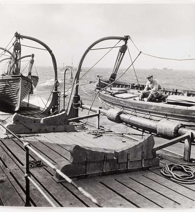 [Sailor in a lifeboat on an Atlantic Convoy, during World War Two.]