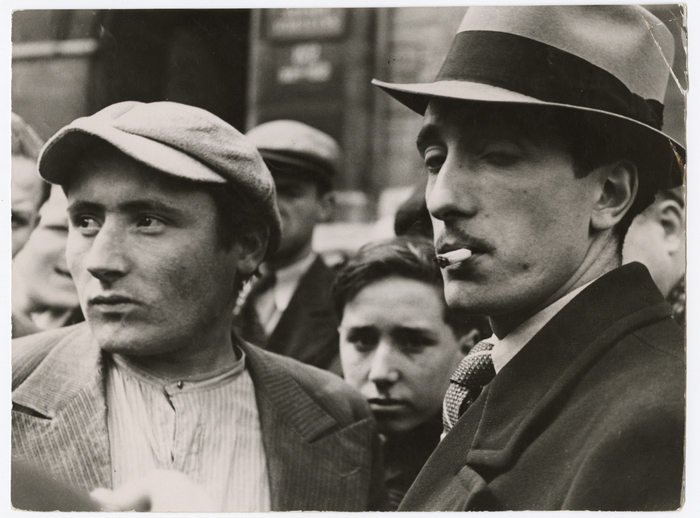 [Workers at the Renault factory during the sit-in strike, Boulogne-Billancourt, Paris]