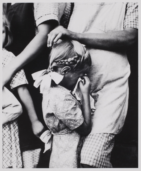 [Blond little girl weeping, Hungary]