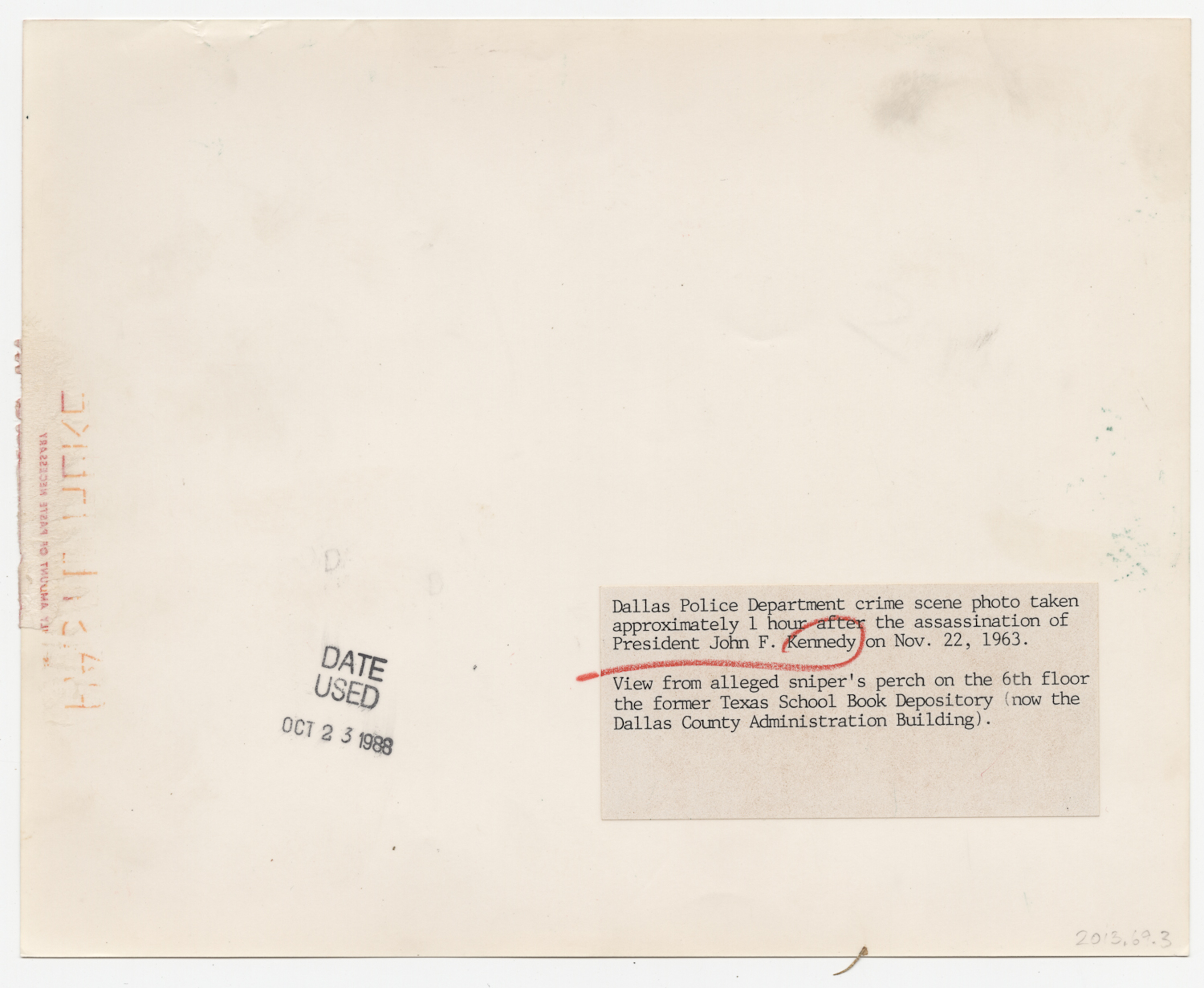 Gallery Detail: View From John F Kennedy S Alleged Assassin S Perch