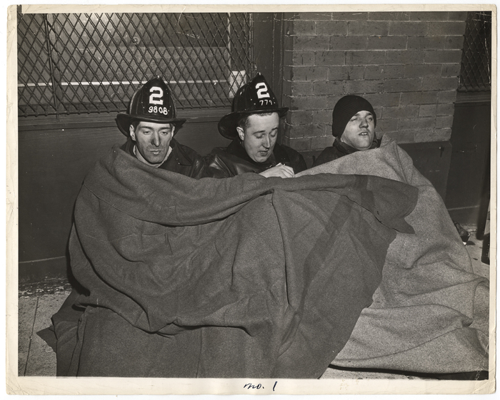 "Three firemen resting"