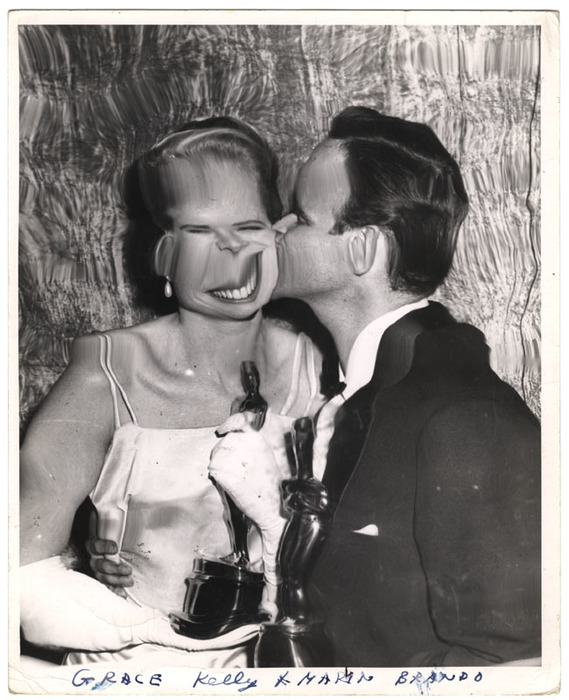 Grace Kelly and Marlon Brando (distortion)