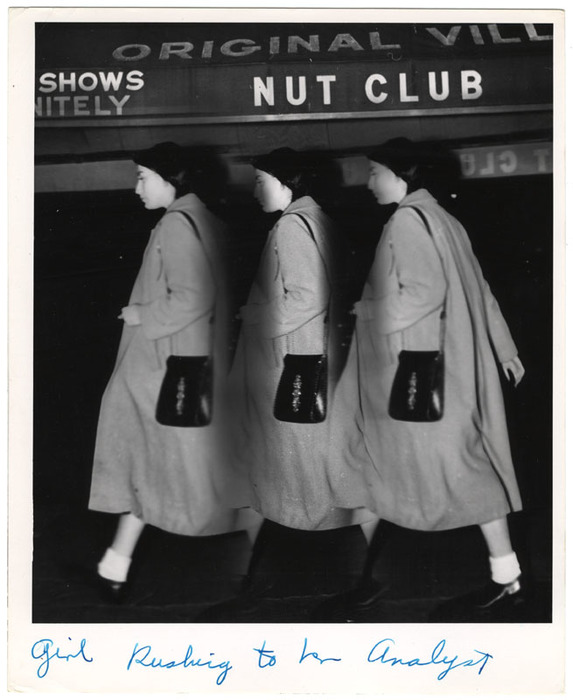 Girl rushing to her analyst (distortion)