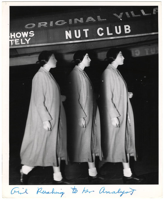 Girl rushing to her analyst (distortion)