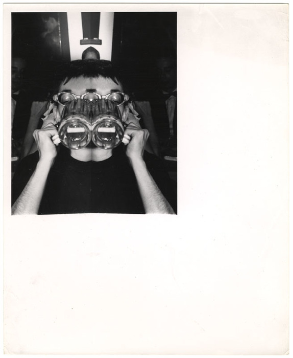 Young woman drinking (distortion)