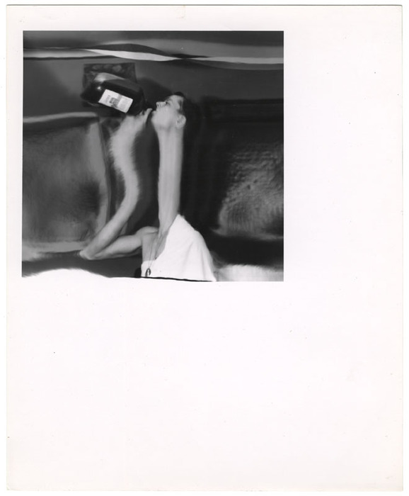 Man drinking (distortion)