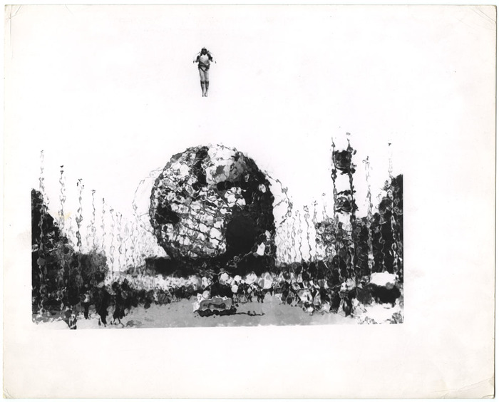 Jet Man Flying Over Unisphere (distortion)