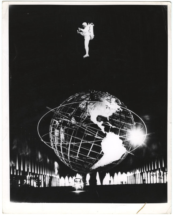 Jet Man Flying Over Unisphere (distortion)