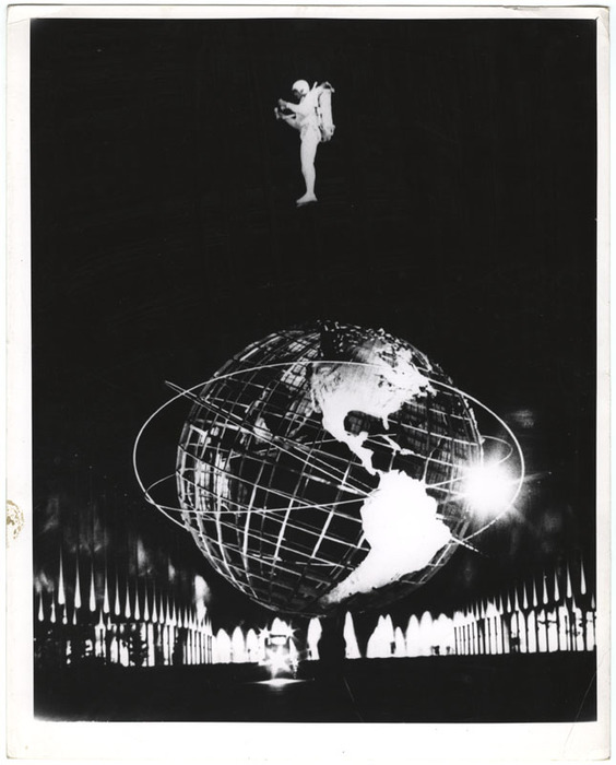 Jet Man Flying Over Unisphere (distortion)