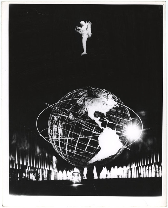 Jet Man Flying Over Unisphere (distortion)