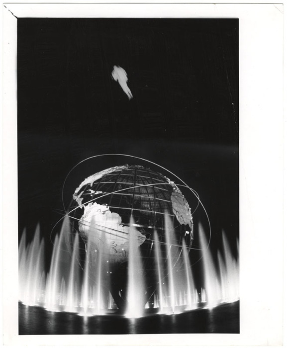 Jet Man Flying Over Unisphere (distortion)