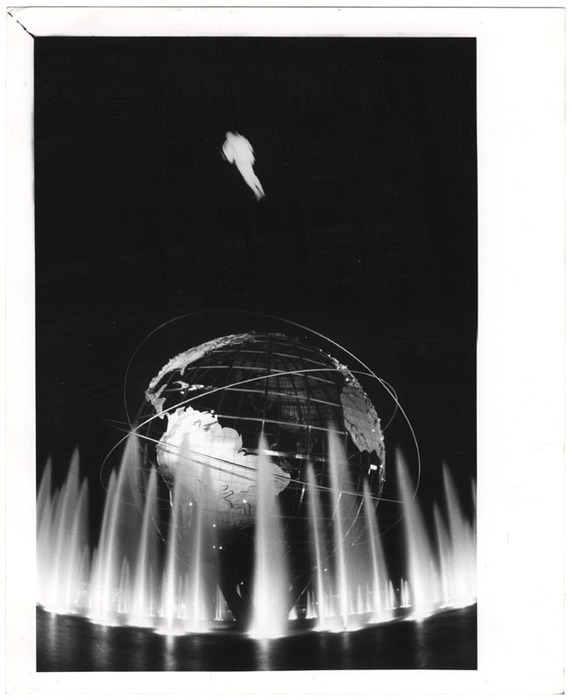 Jet Man Flying Over Unisphere (distortion)