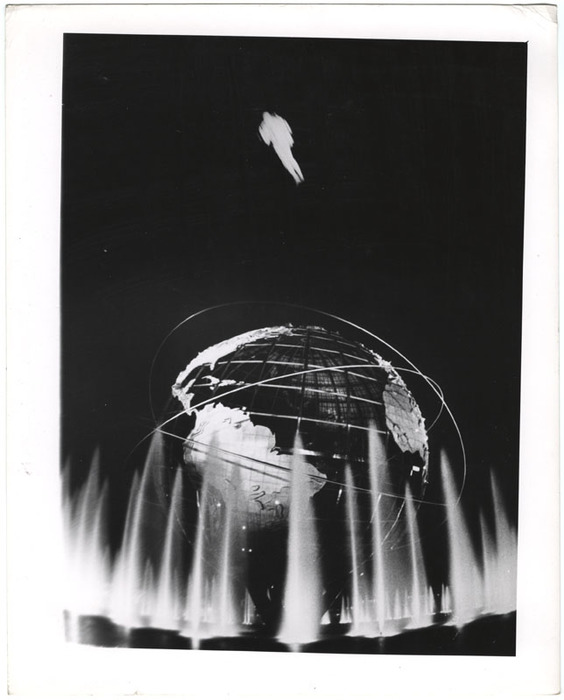 Jet Man Flying Over Unisphere (distortion)