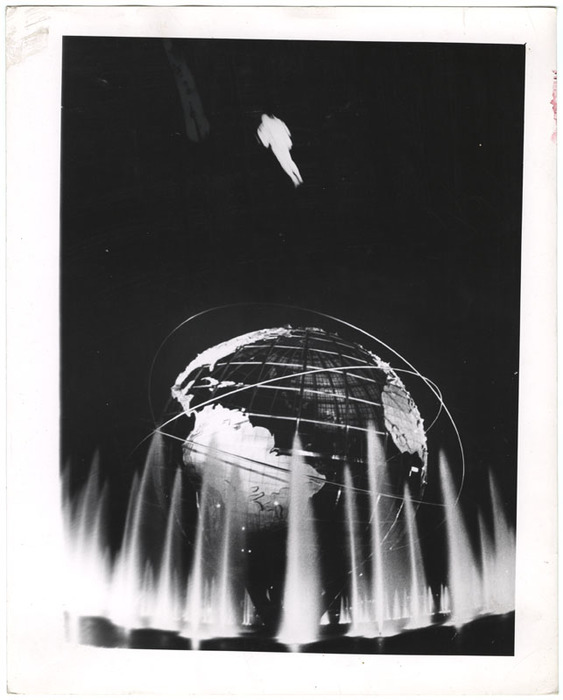 Jet Man Flying Over Unisphere (distortion)