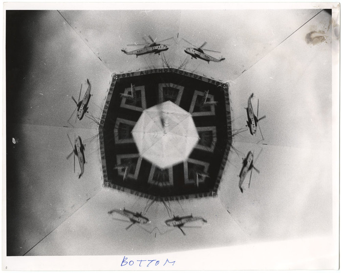 Helicopter Over the Port Authority Heliport (distortion)