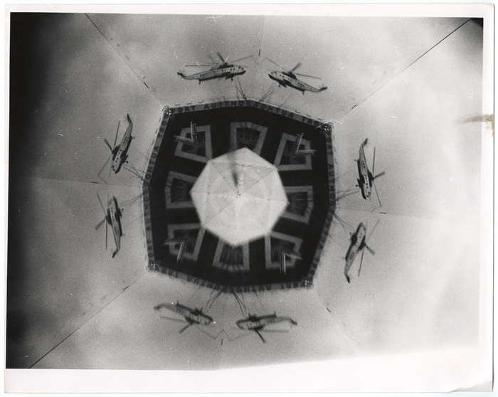 Helicopter Over the Port Authority Heliport (distortion)