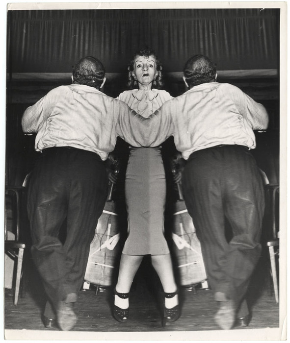 [Rehearsal for "Three Gifts" at Yiddish Art Theatre, New York, distortion]