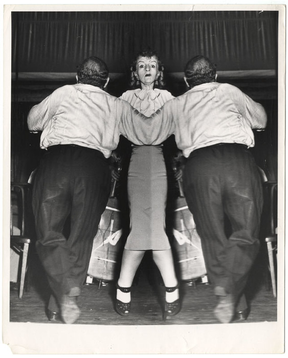 [Rehearsal for "Three Gifts" at Yiddish Art Theatre, New York, distortion]