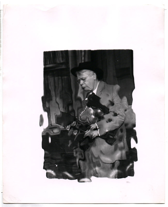 Actor with books (distortion)