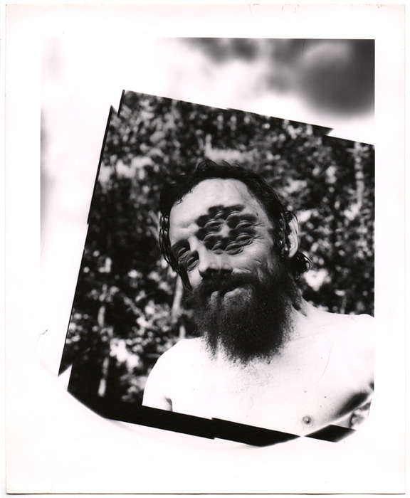 Multi-eyed man with beard (distortion)