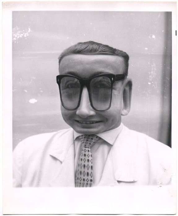 Portrait of a man smiling (distortion)