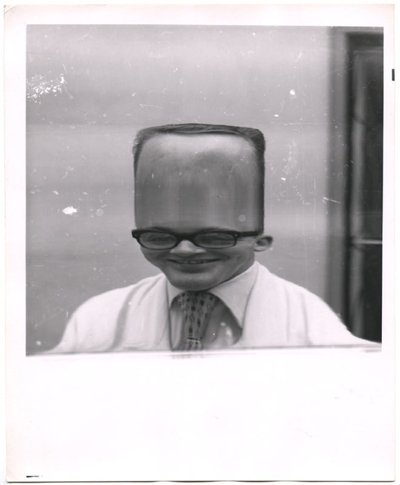 Portrait of a man smiling (distortion)