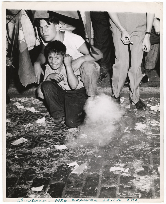 Chinatown--Fire Cracker Going Off