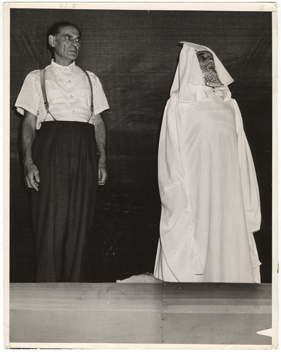 [Rehearsal for "Three Gifts" at Yiddish Art Theatre, New York]