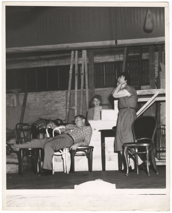 [Rehearsal for "Three Gifts" at Yiddish Art Theatre, New York]