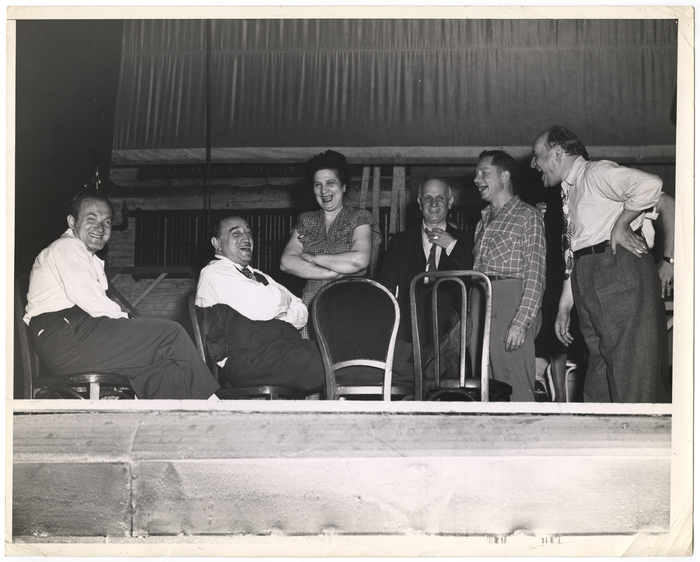 [Rehearsal for "Three Gifts" at Yiddish Art Theatre, New York]