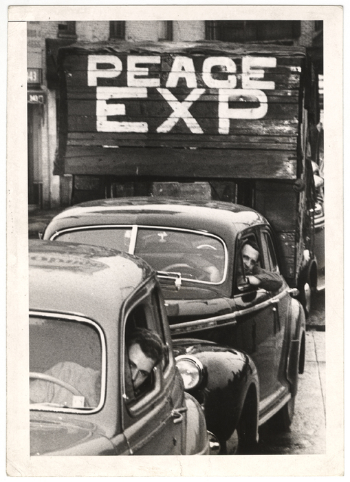 "'Peace Express' Waits in Line"