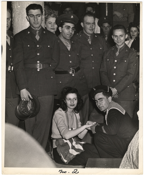 "Boy from the Richelieu meets girl at the Stage Door Canteen"