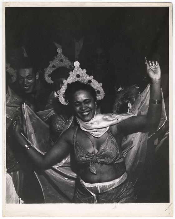 [Saturday night: women in costume at dance]