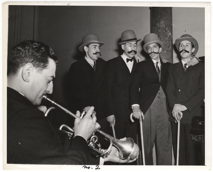 [trumpeter and singers]