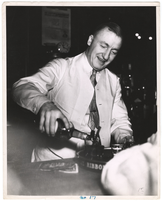 Julius', the oldest bar in the Village at Tenth Street and Waverly Place, rendezous of artists and writers... Joe, the bartender, answers your phone calls, solve's life's complicated problems, and even cashes your check...