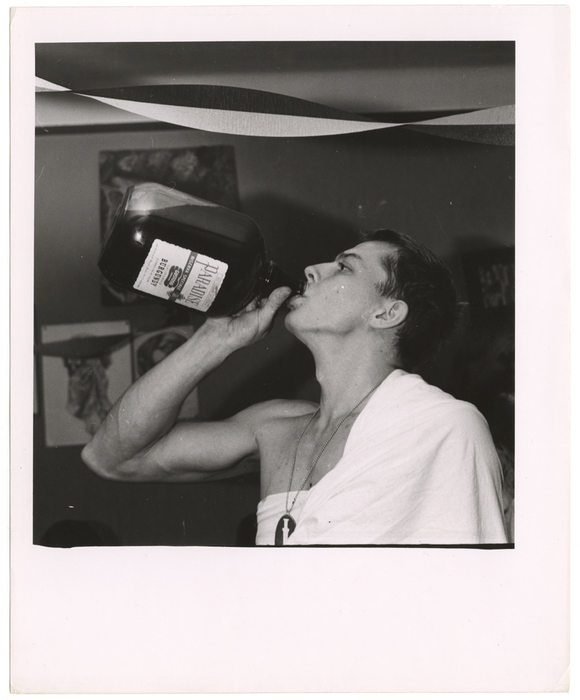 [drinking paradise in a toga]